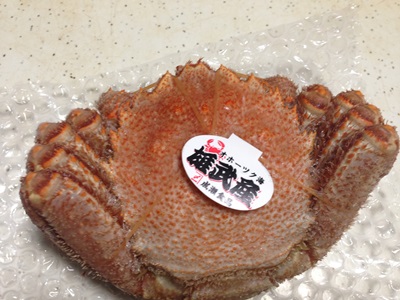 かにまみれの雄武産の毛ガニ